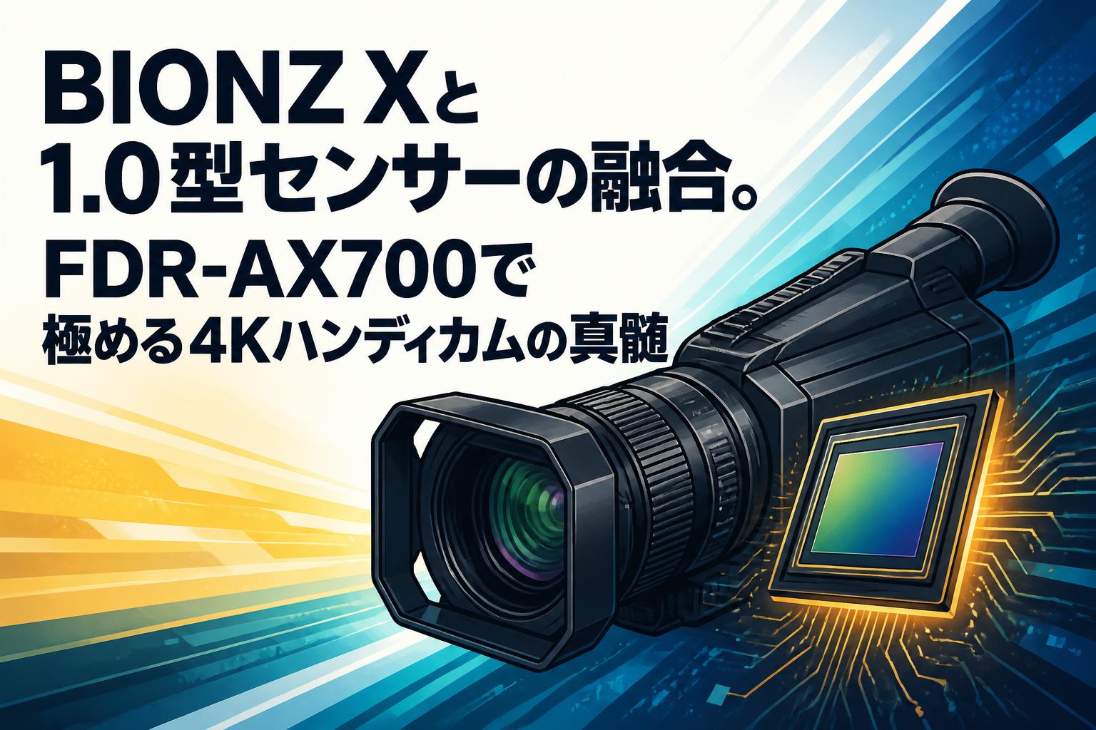 ハンディカメラ BIONZ Xと1.0型センサーの融合。FDR-AX700で極める4Kハンディカムの