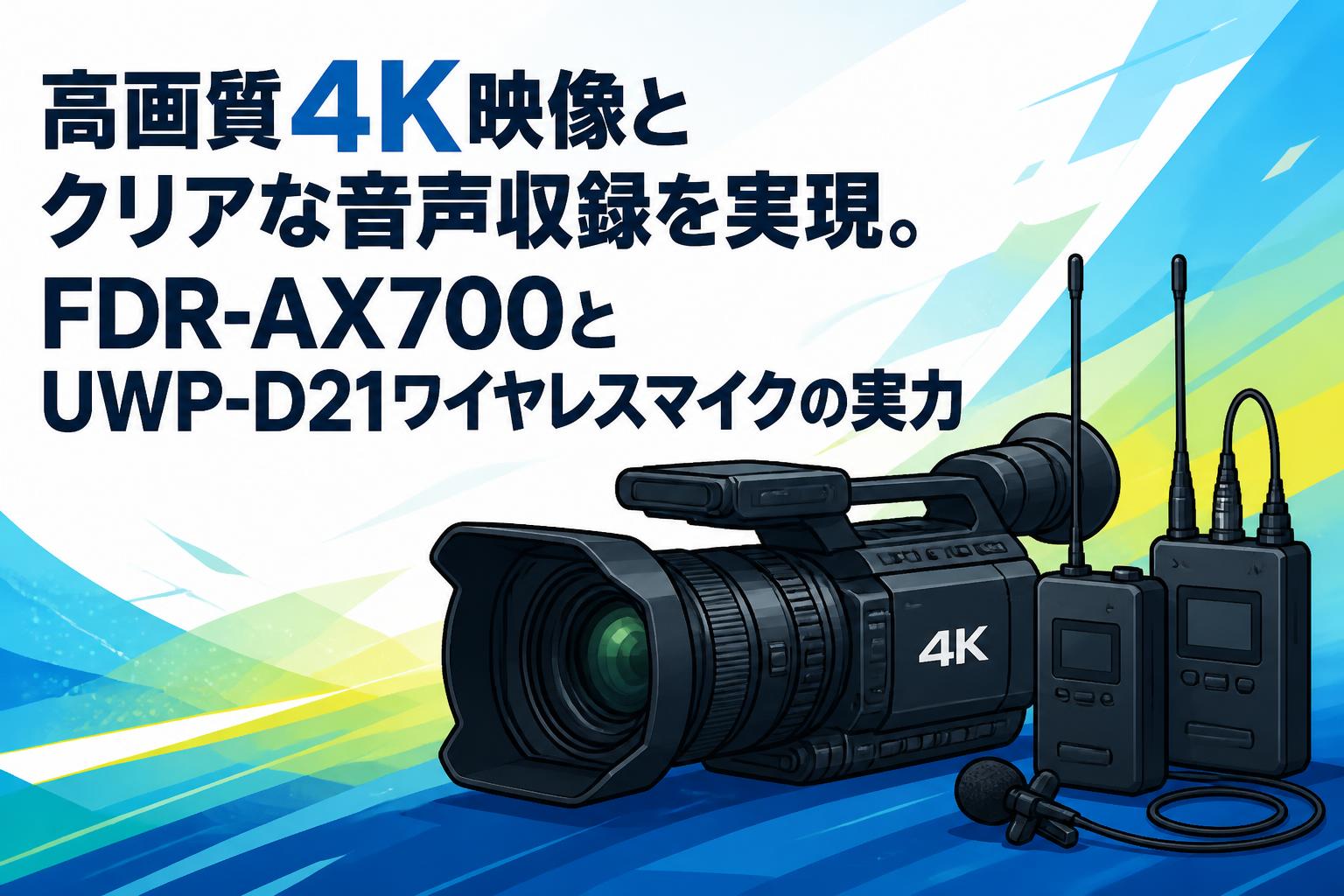 高画質4K映像とクリアな音声収録を実現。FDR-AX700とUWP-D21ワイヤレス