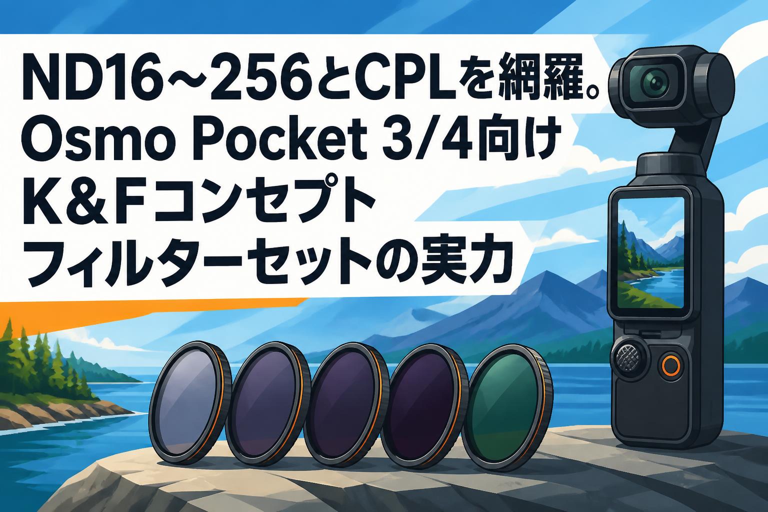 ND16〜256とCPLを網羅。Osmo Pocket 3/4向けK&Fコンセプトフィルター