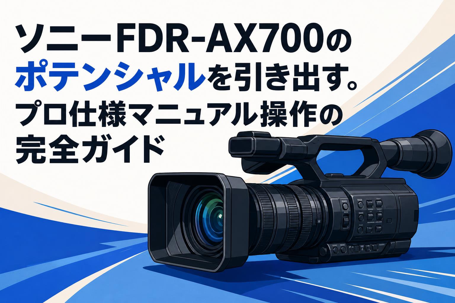 ソニーFDR-AX700のポテンシャルを引き出す。プロ仕様マニュアル操作の