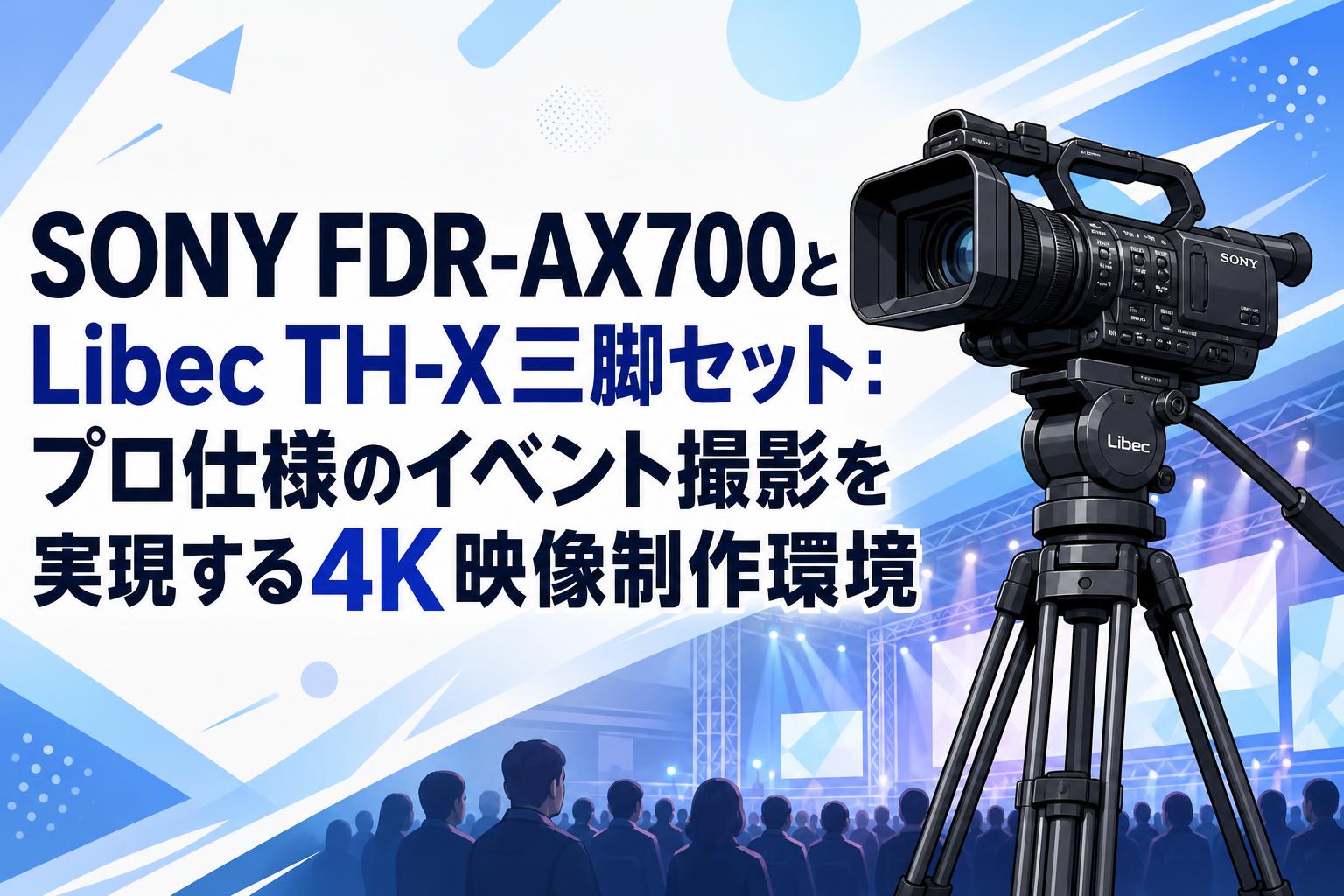 SONY FDR-AX700 4Kビデオカメラ 本体 +専用三脚 SONY FDR-AX700とLibec TH-X三脚セット：プロ仕様のイベント撮影を実現