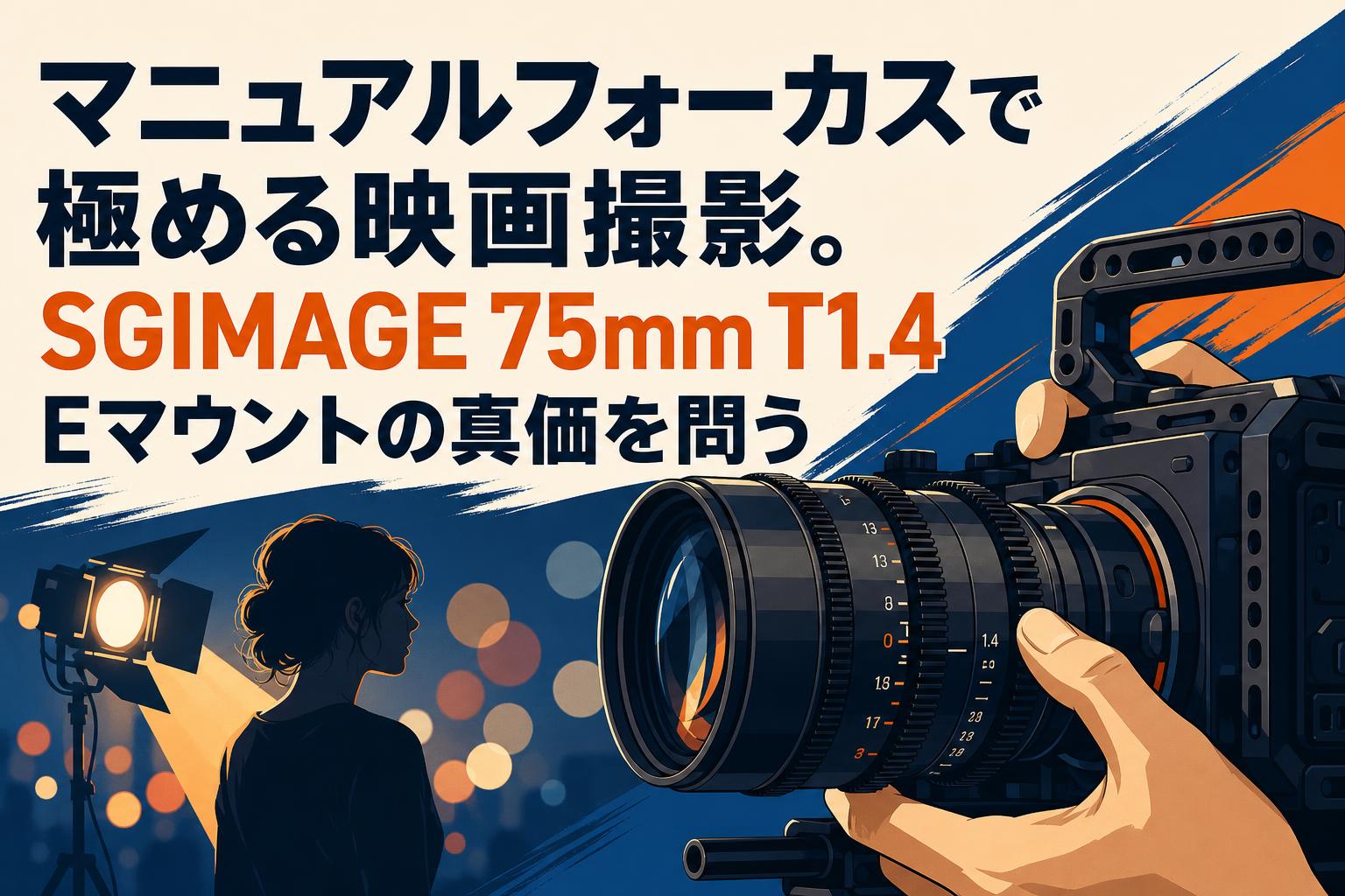 SG-image 75mm T1.4 追風 シネマレンズ ほぼ新品 定価10万 マニュアルフォーカスで極める映画撮影。SGIMAGE 75mm T1.4 Eマウント