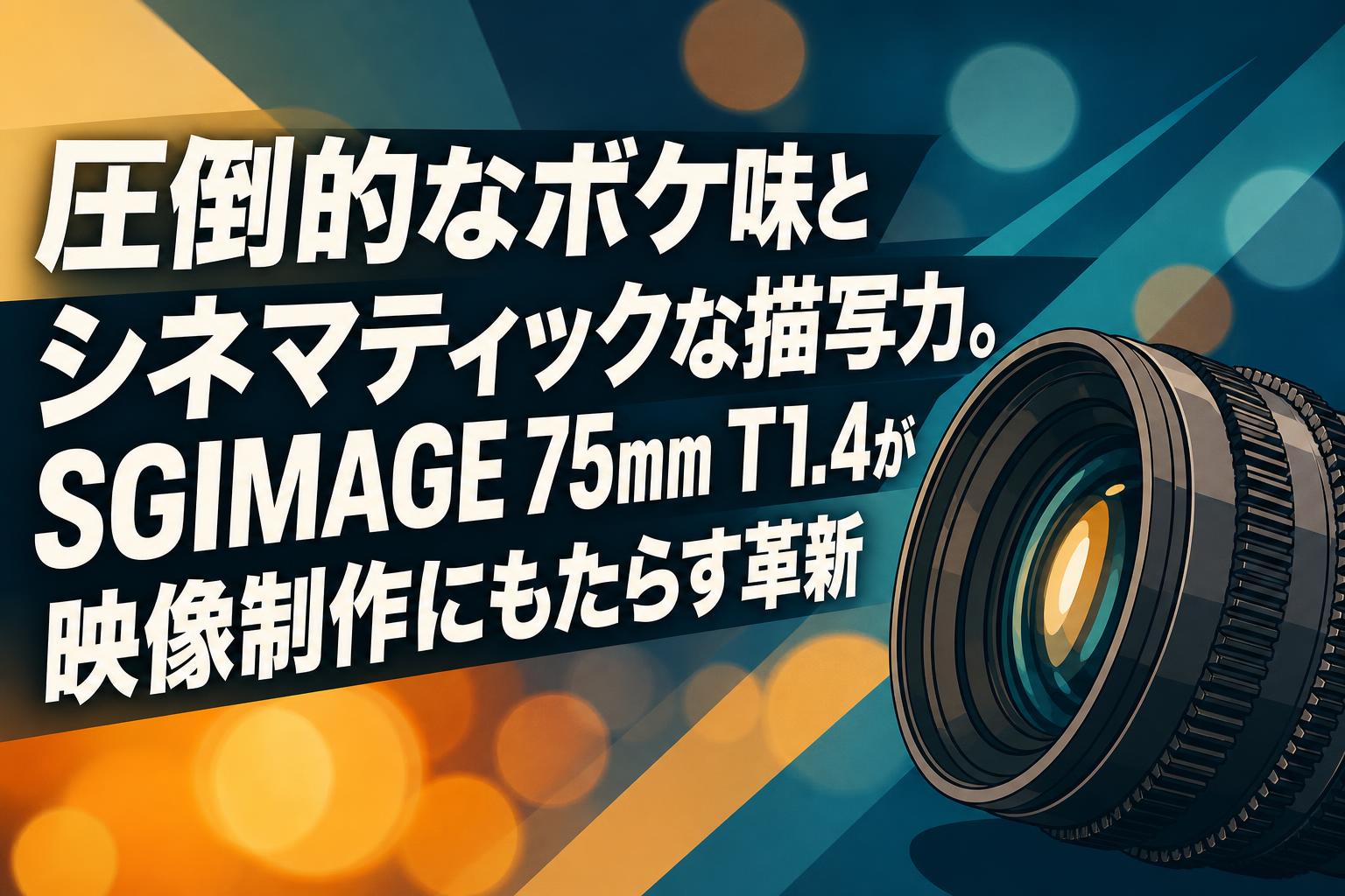 圧倒的なボケ味とシネマティックな描写力。SGIMAGE 75mm T1.4が映像