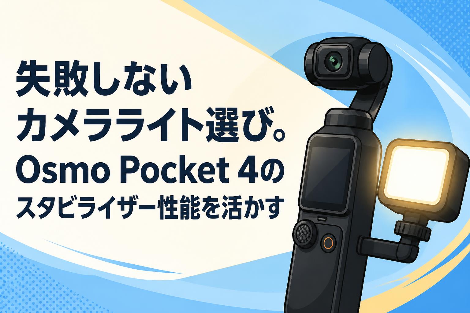 失敗しないカメラライト選び。Osmo Pocket 4のスタビライザー性能を
