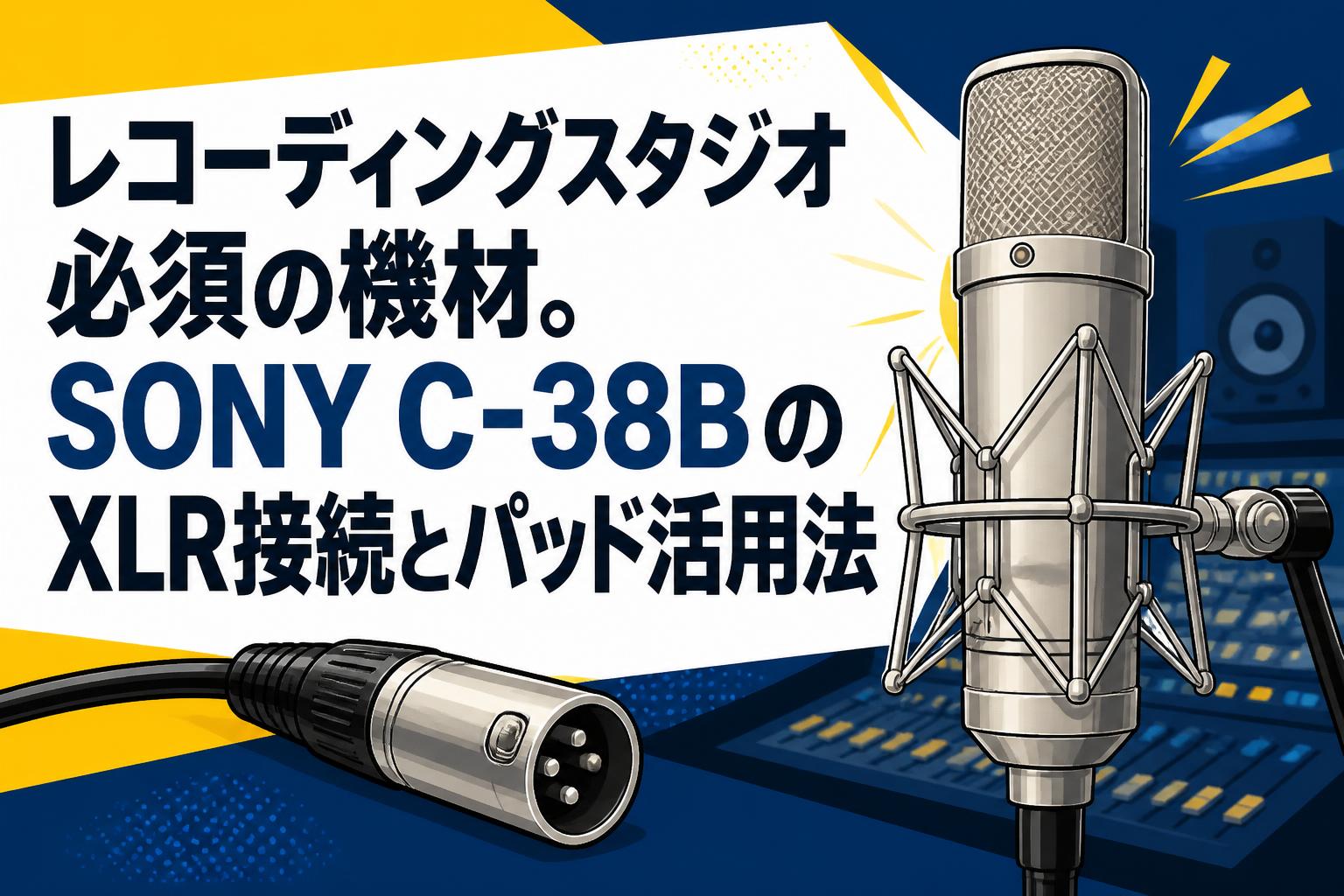 レコーディングスタジオ必須の機材。SONY C-38BのXLR接続とパッド活用