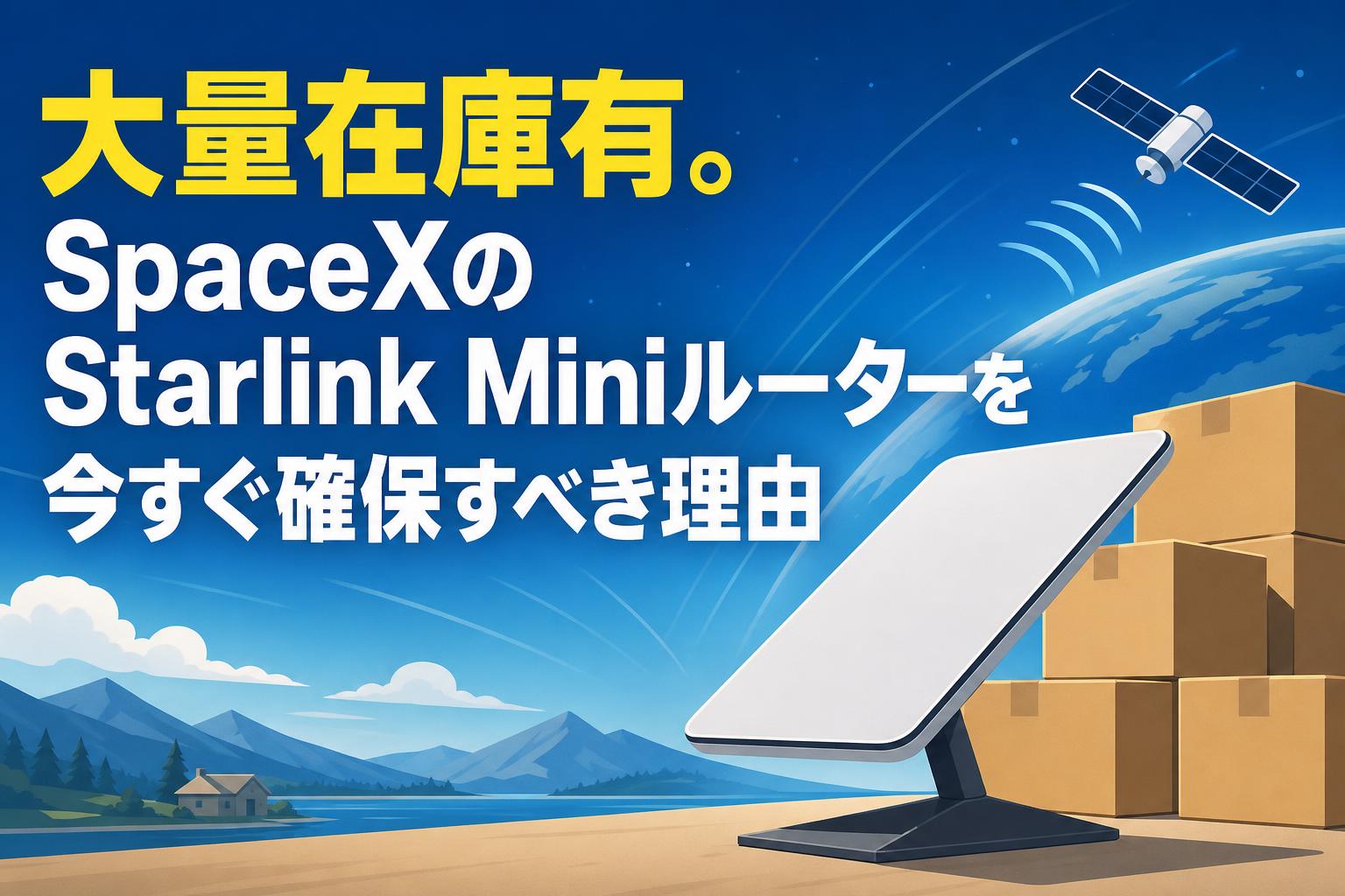 大量在庫有。SpaceXのStarlink Miniルーターを今すぐ確保すべき理由