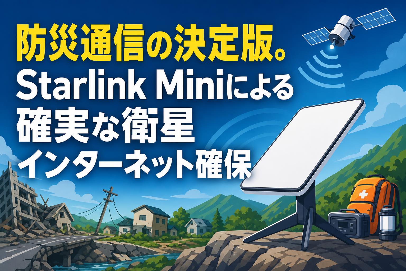 防災通信の決定版。Starlink Miniによる確実な衛星インターネット確保