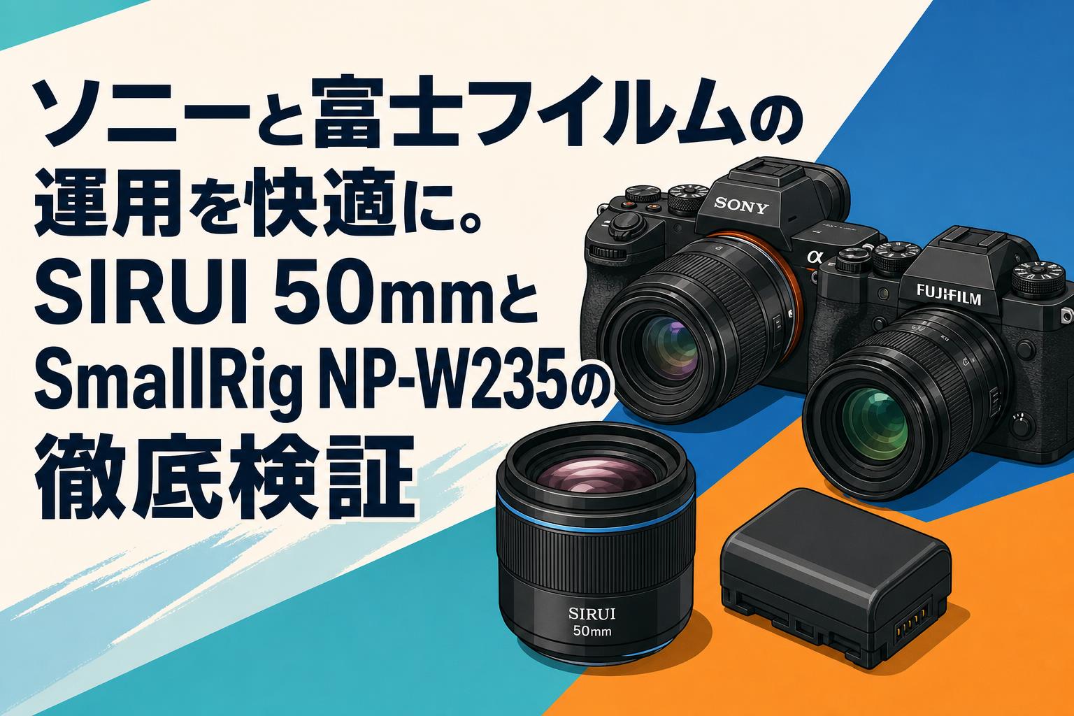 ソニーと富士フイルムの運用を快適に。SIRUI 50mmとSmallRig NP-W235の