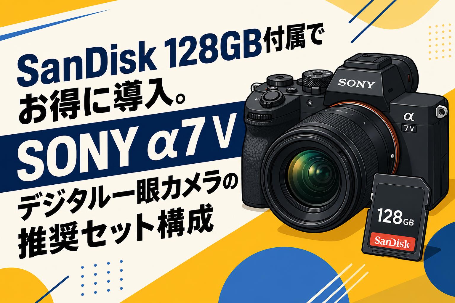 SanDisk 128GB付属でお得に導入。SONY α7 V デジタル一眼カメラの推奨