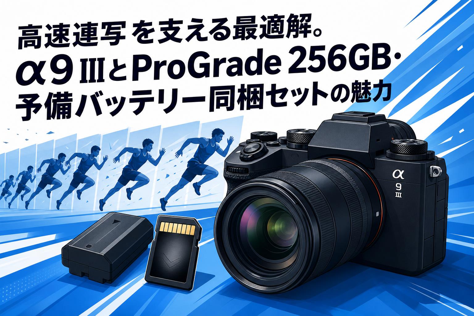 【来年１月まで保証期間】SONY α９(シャツター数6669回) 高速連写を支える最適解。α9 IIIとProGrade 256GB・予備バッテリー同梱