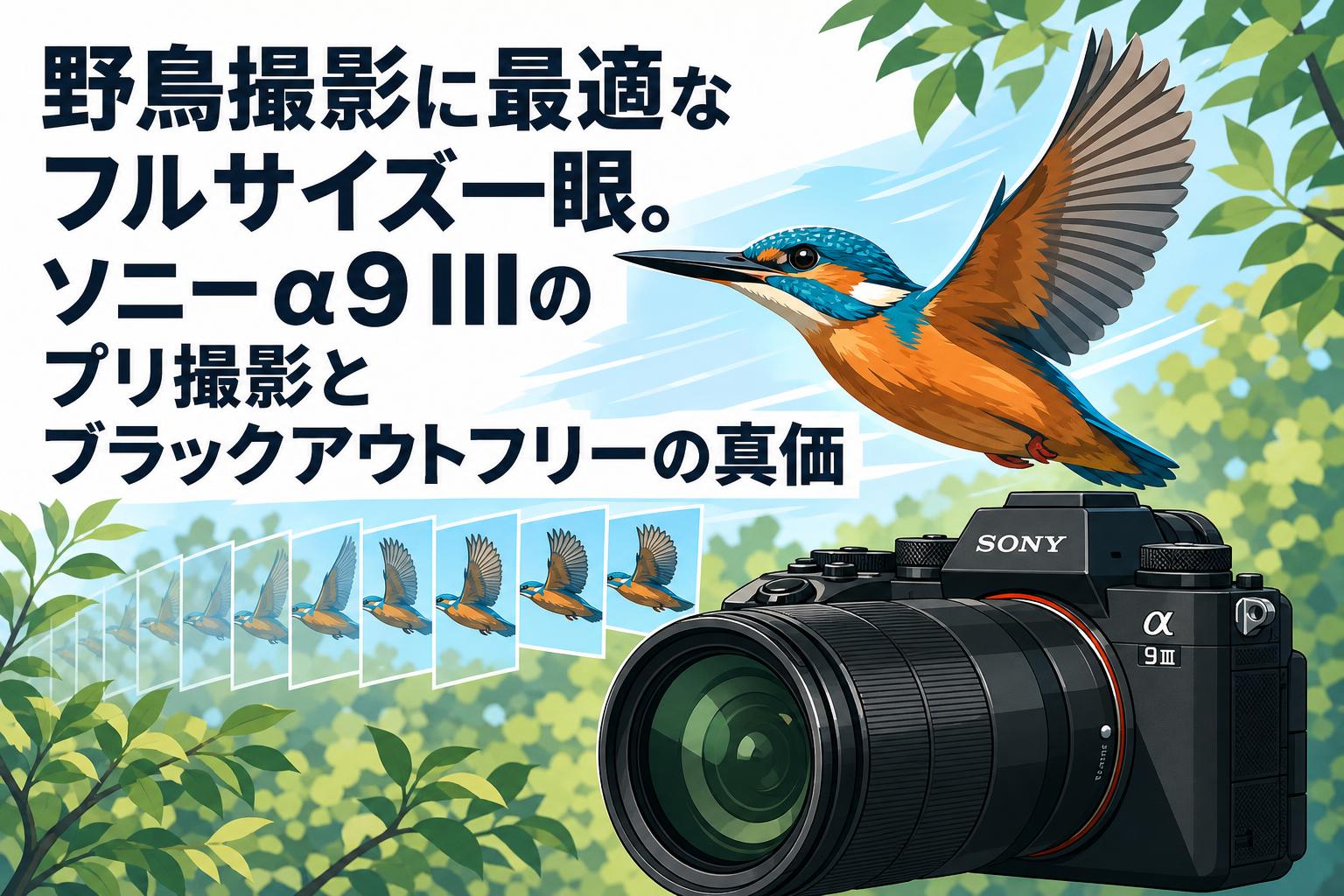 野鳥撮影に最適なフルサイズ一眼。ソニーα9 IIIのプリ撮影とブラック