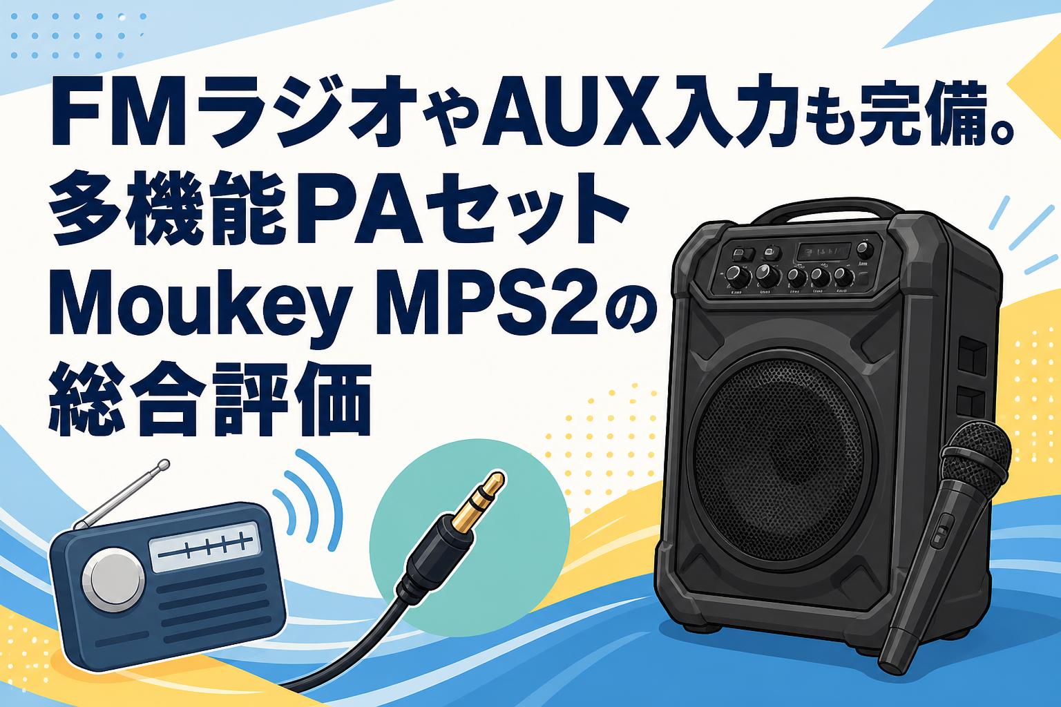 FMラジオやAUX入力も完備。多機能PAセットMoukey MPS2の総合評価