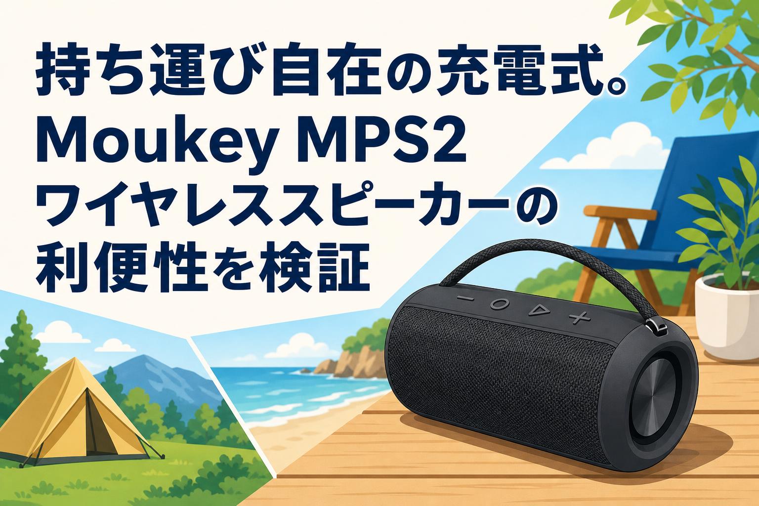 持ち運び自在の充電式。Moukey MPS2ワイヤレススピーカーの利便性を