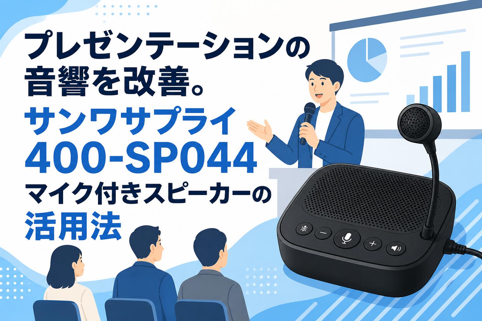 プレゼンテーションの音響を改善。サンワサプライ400-SP044マイク付き