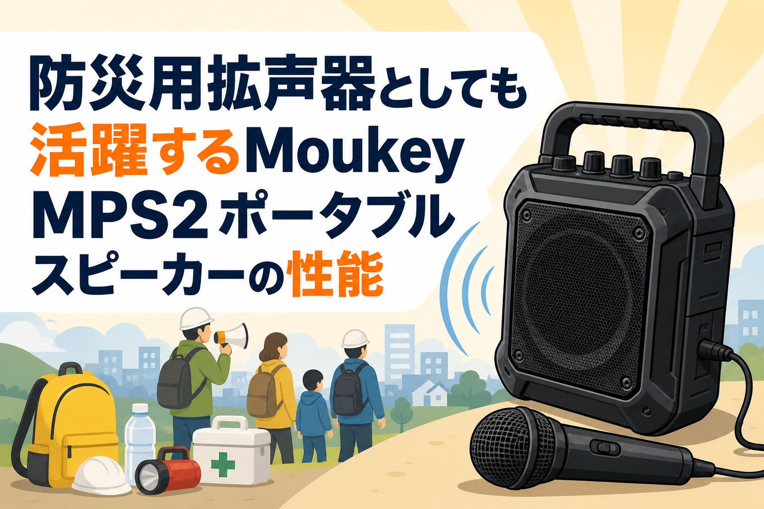 防災用拡声器としても活躍するMoukey MPS2ポータブルスピーカーの性能