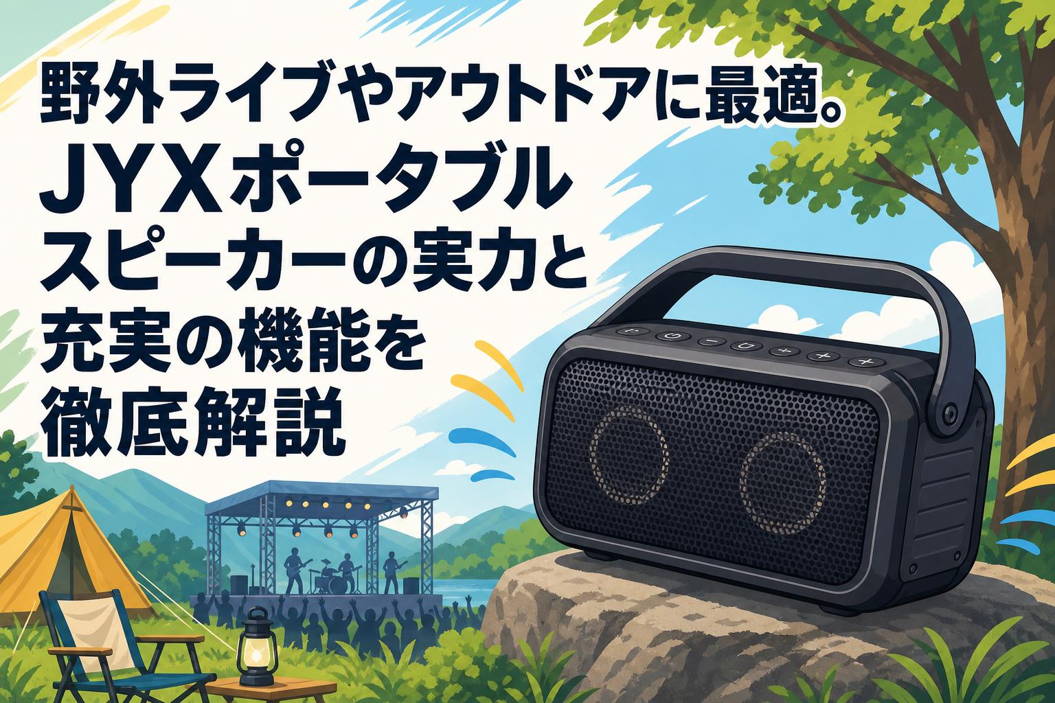 野外ライブやアウトドアに最適。JYXポータブルスピーカーの実力と充実