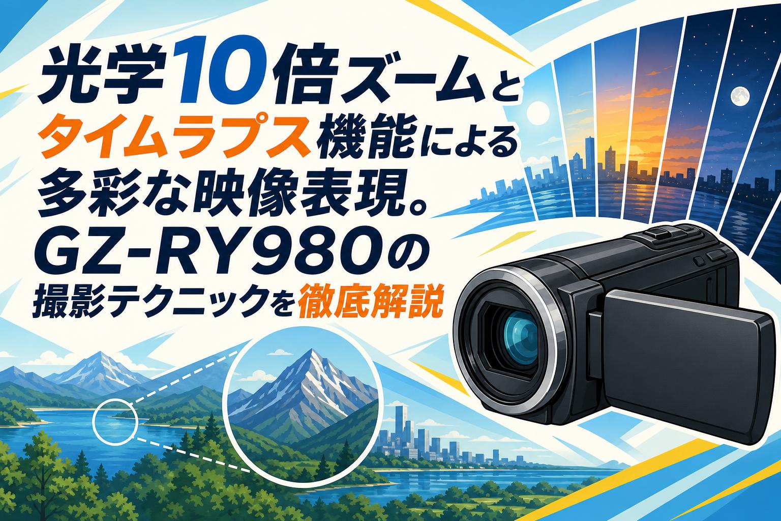 光学10倍ズームとタイムラプス機能による多彩な映像表現。GZ-RY980の