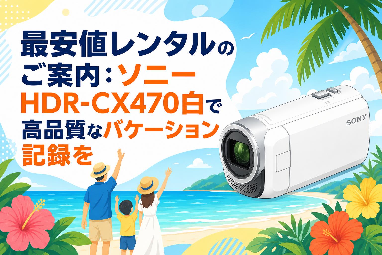 最安値レンタルのご案内：ソニーHDR-CX470白で高品質なバケーション