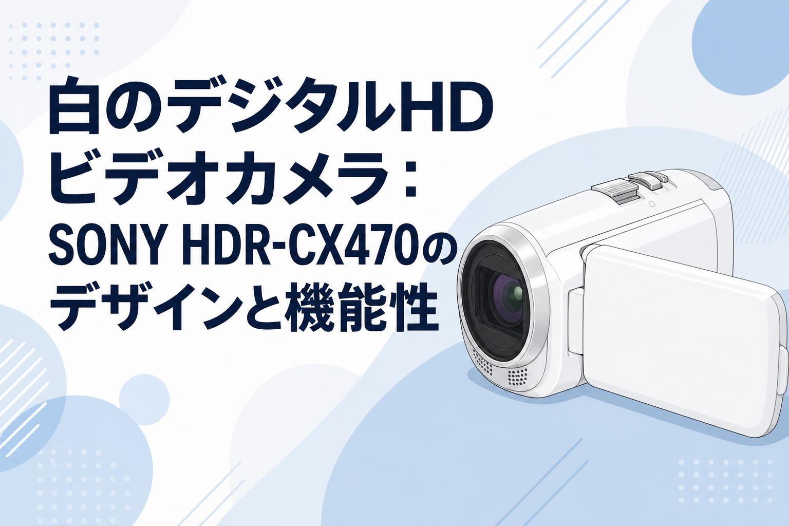 白のデジタルHDビデオカメラ：SONY HDR-CX470のデザインと機能性