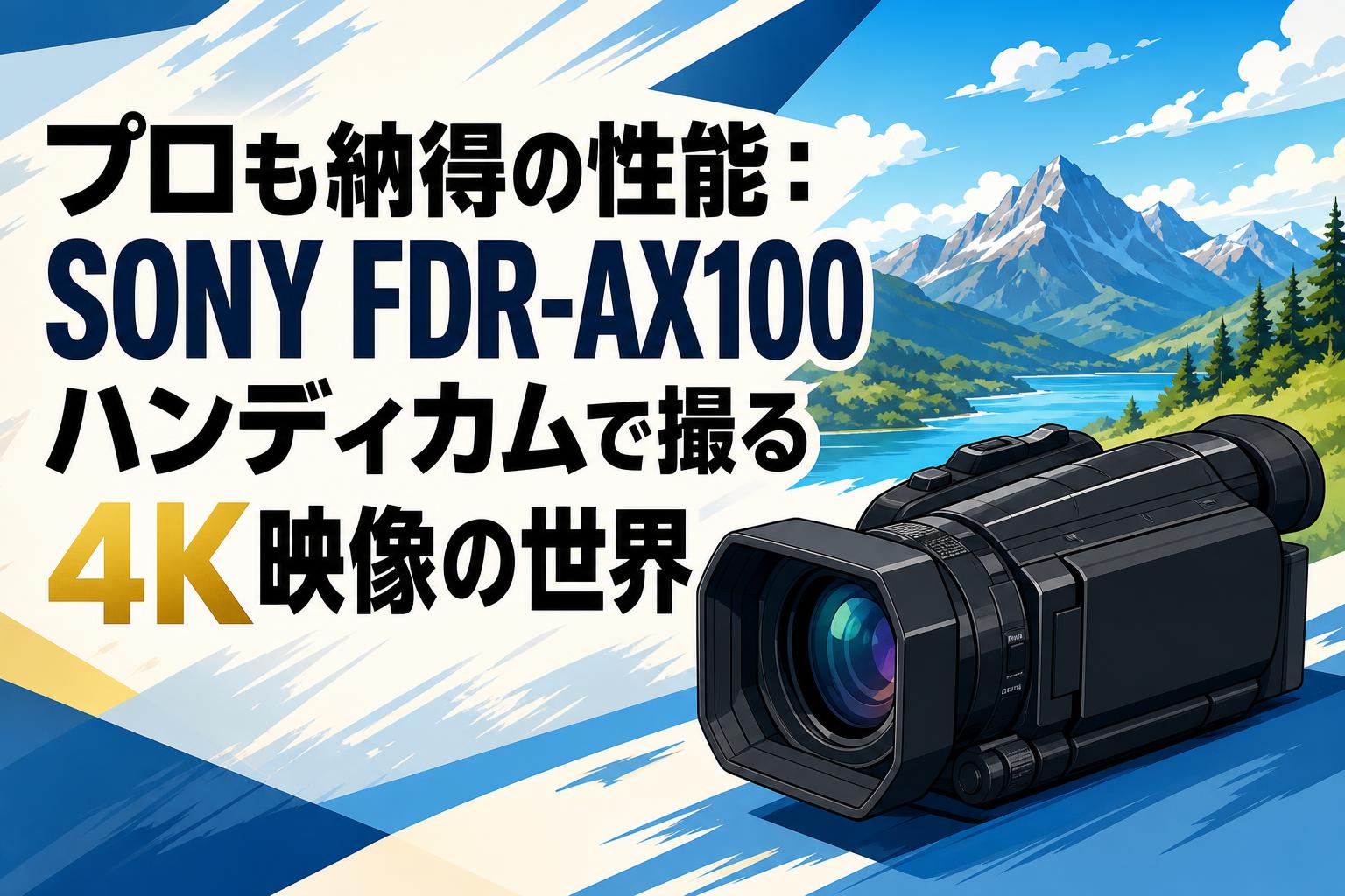 プロも納得の性能：SONY FDR-AX100ハンディカムで撮る4K映像の世界
