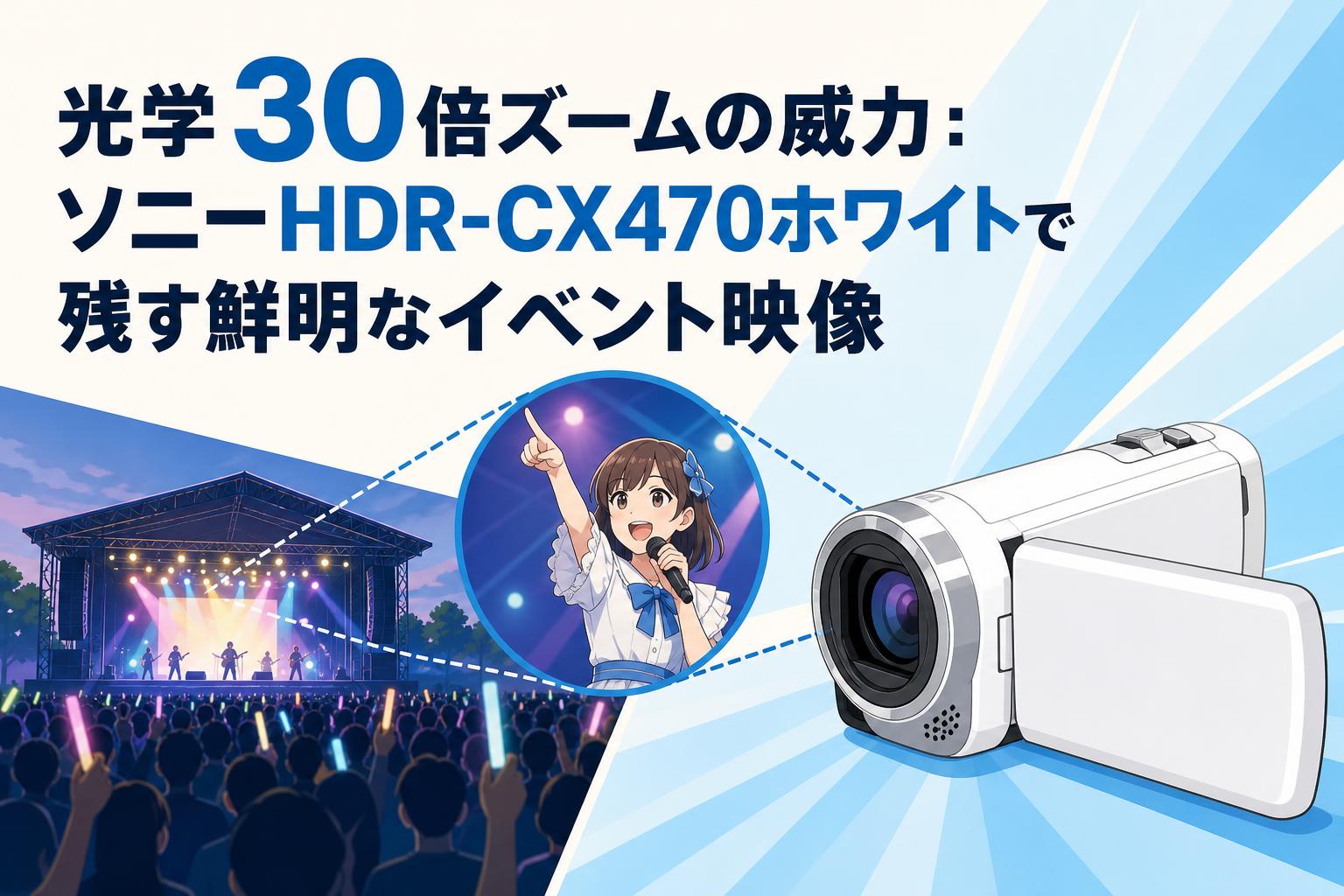 SONY HDR-CX470 ホワイト 本体　動作確認済 光学30倍ズームの威力：ソニーHDR-CX470ホワイトで残す鮮明なイベント