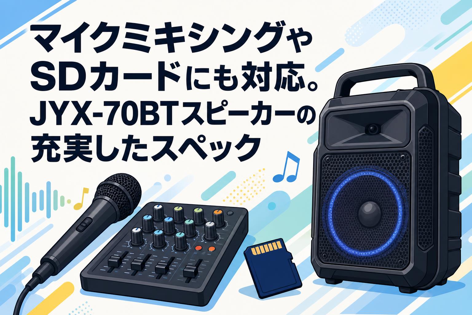 マイクミキシングやSDカードにも対応。JYX-70BTスピーカーの充実した