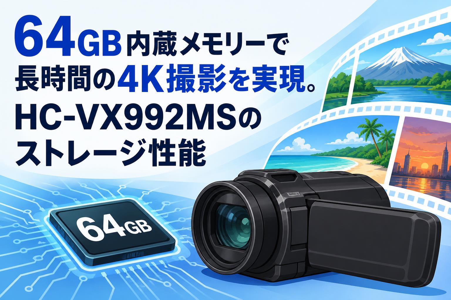 64GB内蔵メモリーで長時間の4K撮影を実現。HC-VX992MSのストレージ性能