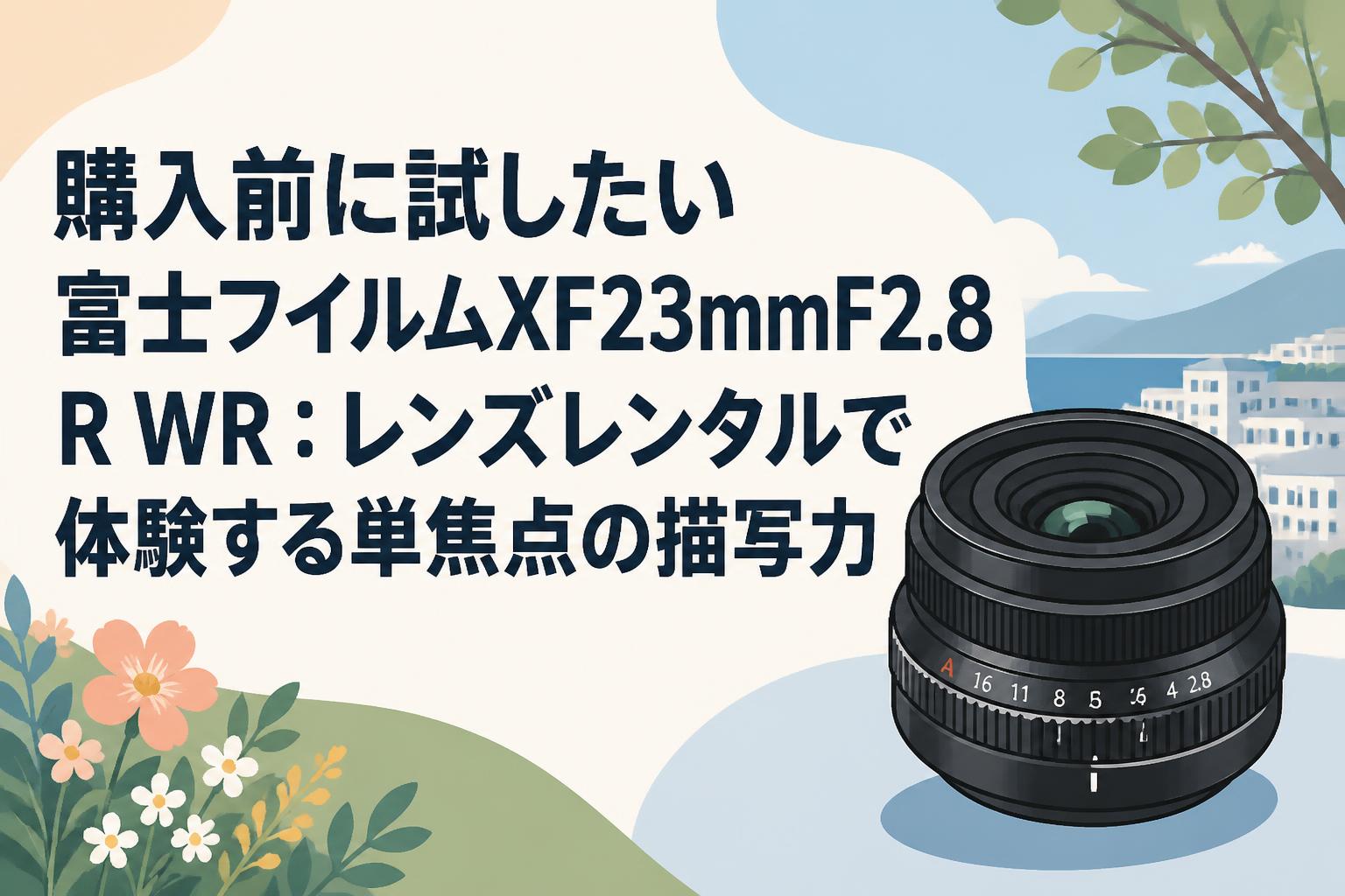 購入前に試したい富士フイルムXF23mmF2.8 R WR：レンズレンタルで体験