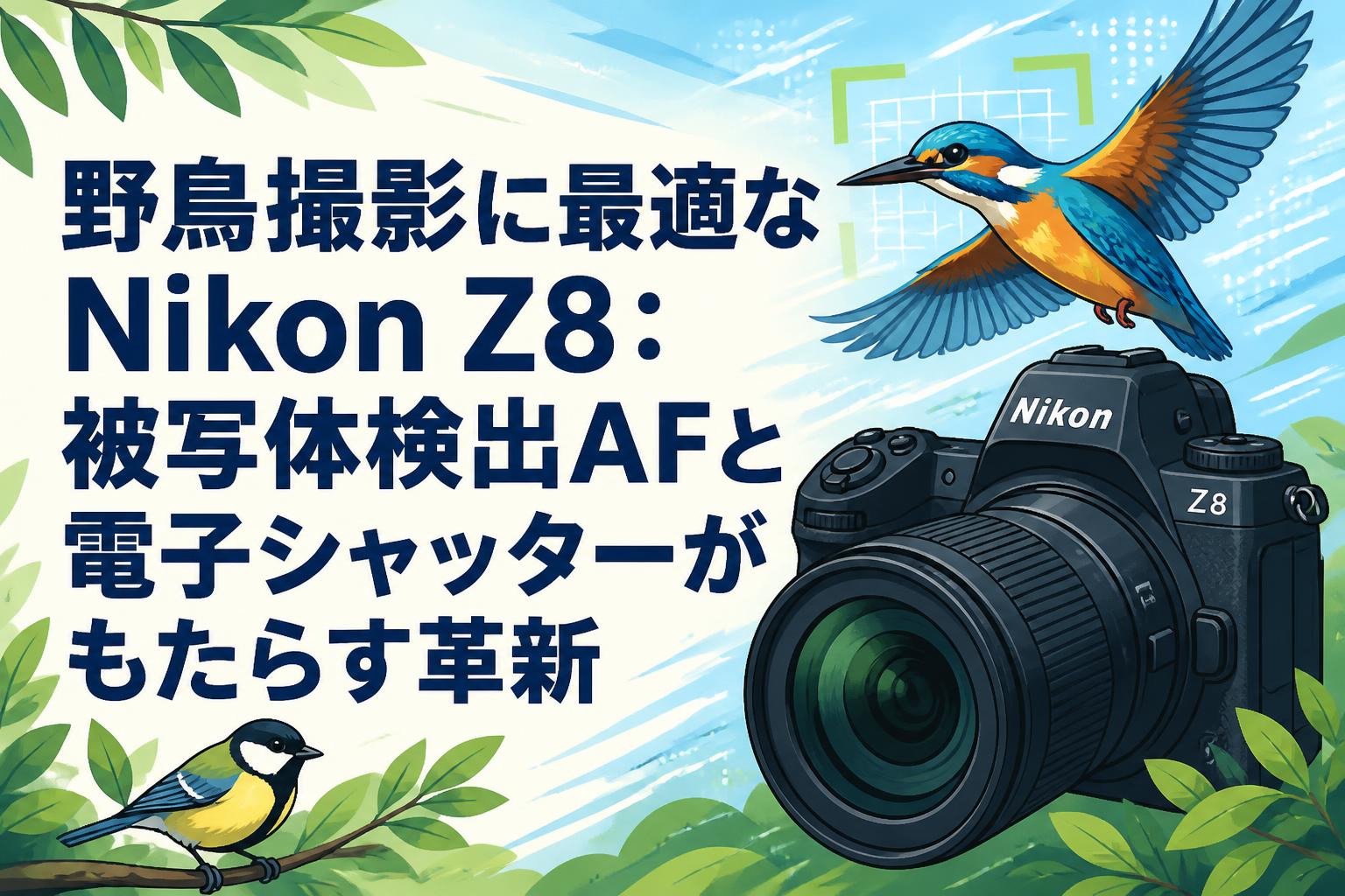 擬音★スマホに送れる一眼レフ★動画&WiFi&自撮り★ Nikon望遠 野鳥撮影に最適なNikon Z8：被写体検出AFと電子シャッターがもたらす