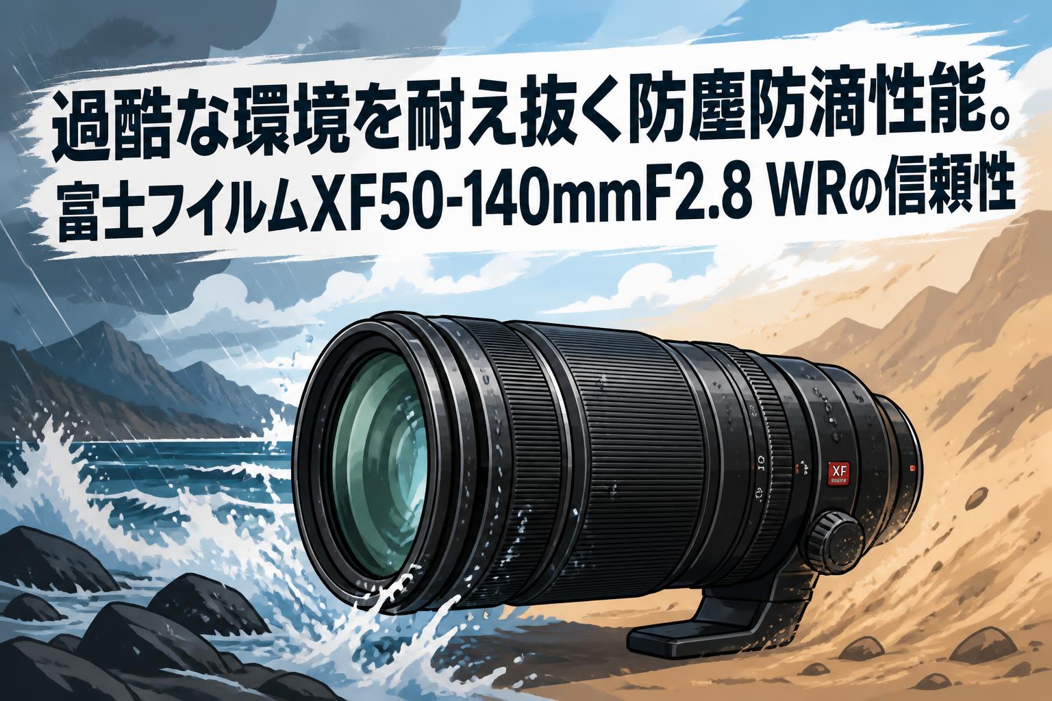 過酷な環境を耐え抜く防塵防滴性能。富士フイルムXF50-140mmF2.8 WRの