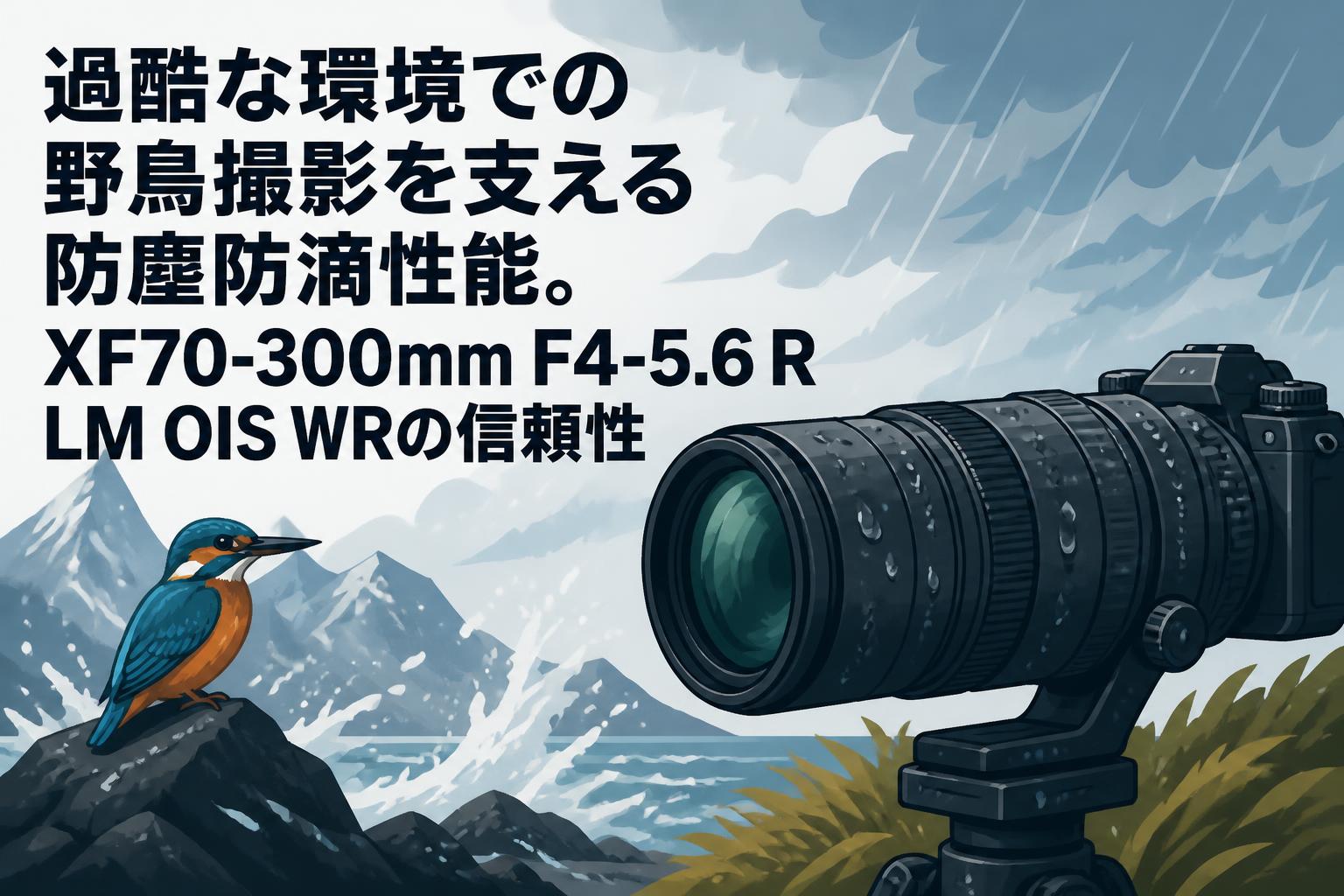 過酷な環境での野鳥撮影を支える防塵防滴性能。XF70-300mm F4-5.6 R LM