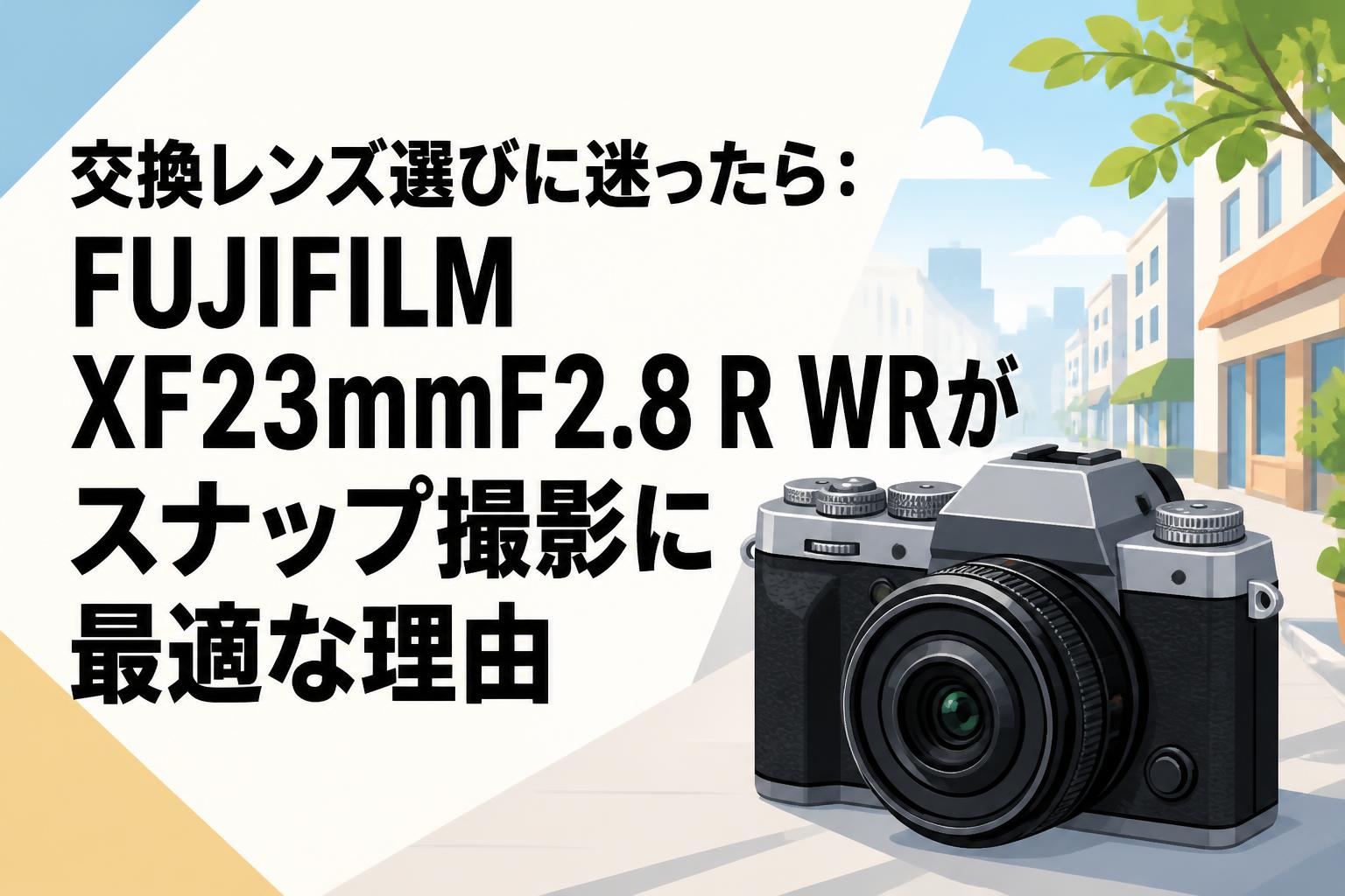 交換レンズ選びに迷ったら：FUJIFILM XF23mmF2.8 R WRがスナップ撮影に