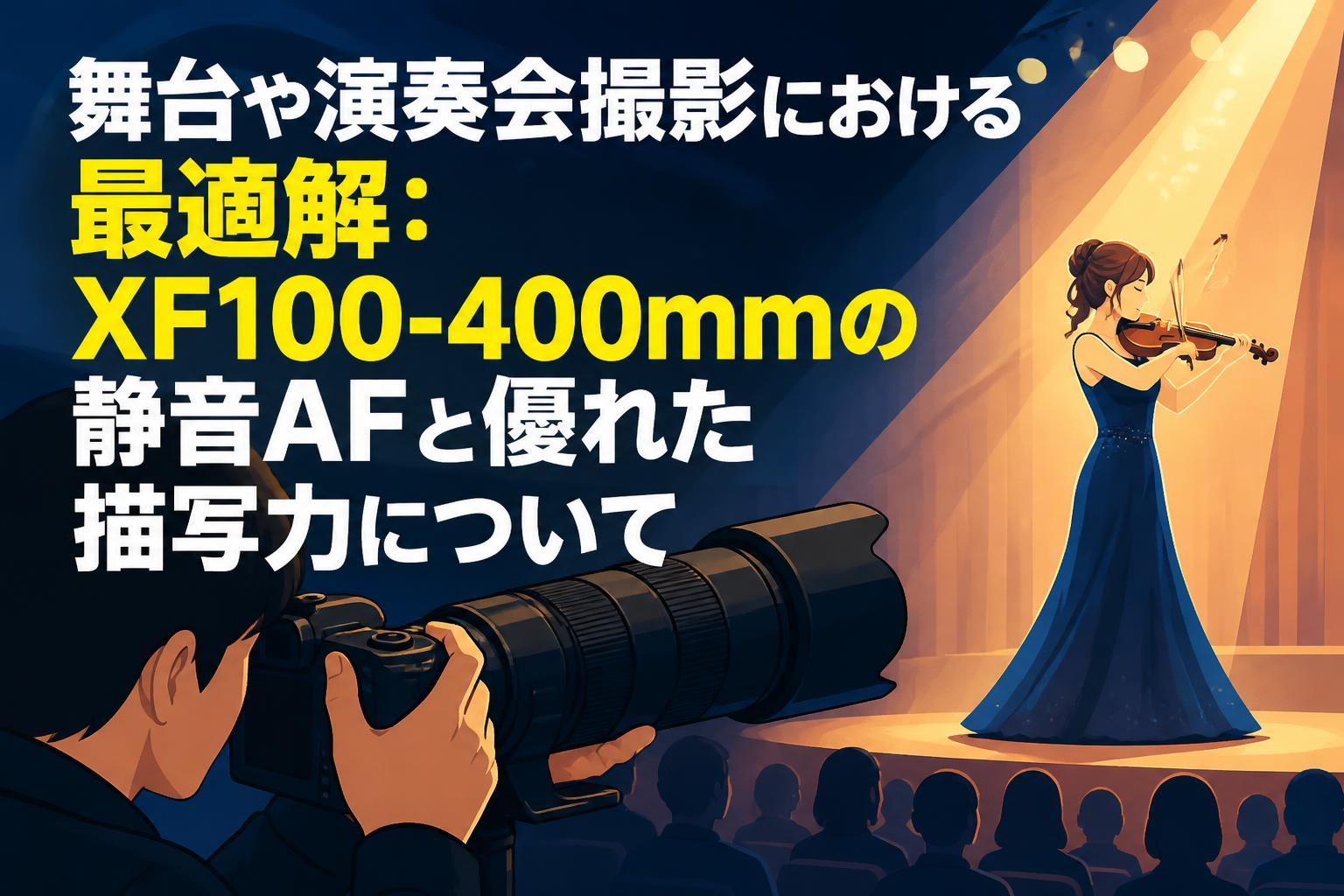舞台や演奏会撮影における最適解：XF100-400mmの静音AFと優れた描写力