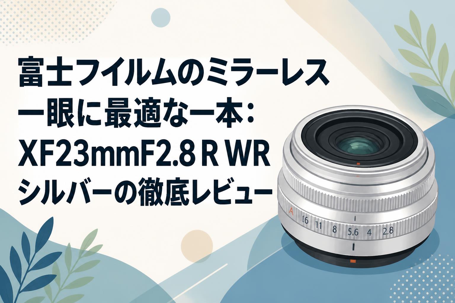 富士フイルムのミラーレス一眼に最適な一本：XF23mmF2.8 R WRシルバー