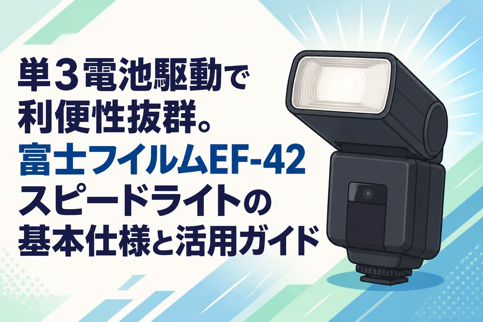 単3電池駆動で利便性抜群。富士フイルムEF-42スピードライトの基本仕様 