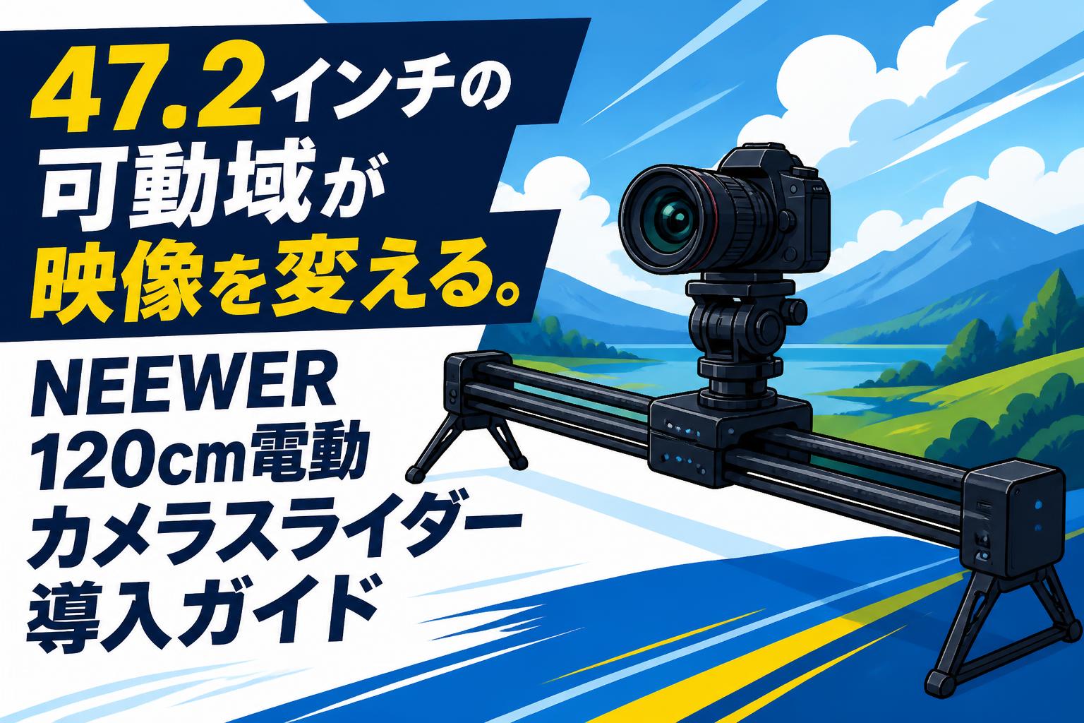 47.2インチの可動域が映像を変える。NEEWER 120cm電動カメラスライダー