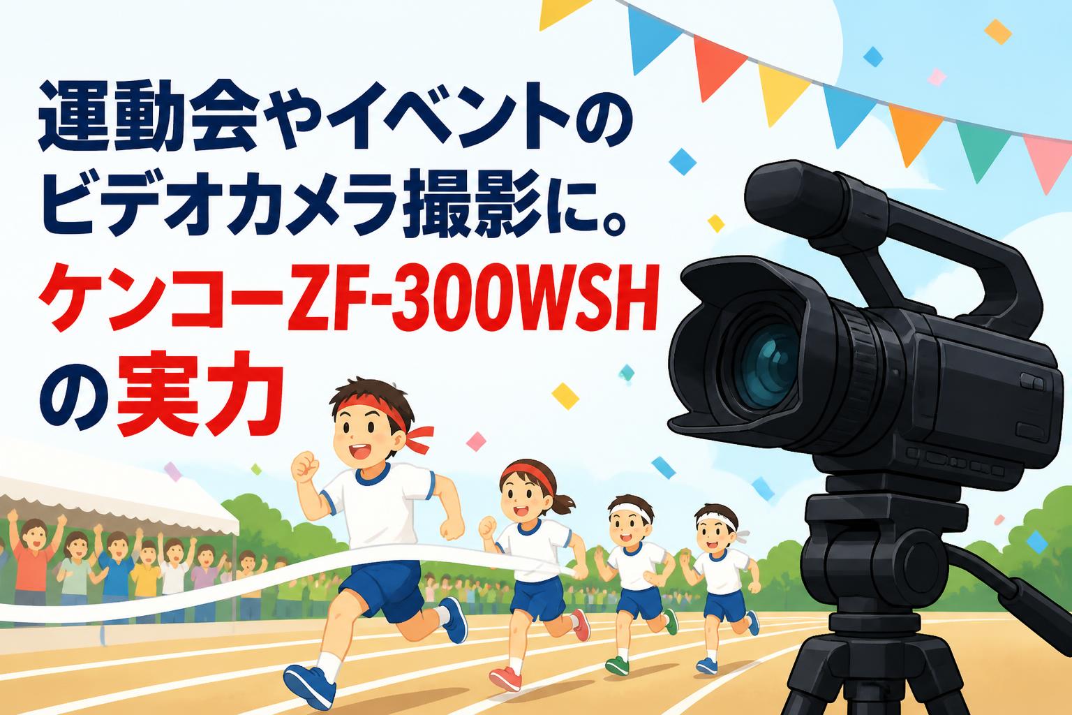 運動会やイベントのビデオカメラ撮影に。ケンコーZF-300WSHの実力