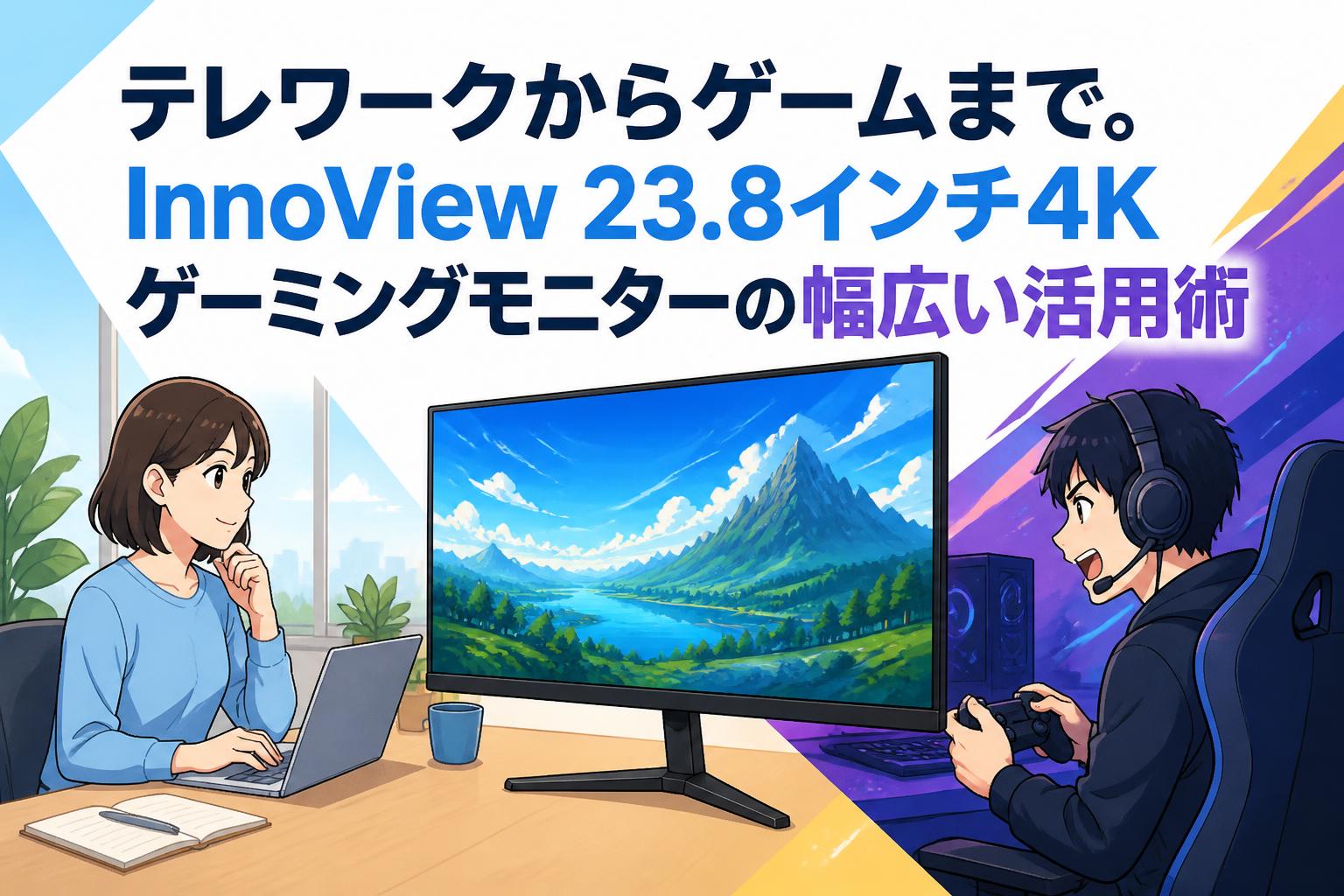 テレワークからゲームまで。InnoView 23.8インチ4Kゲーミングモニター