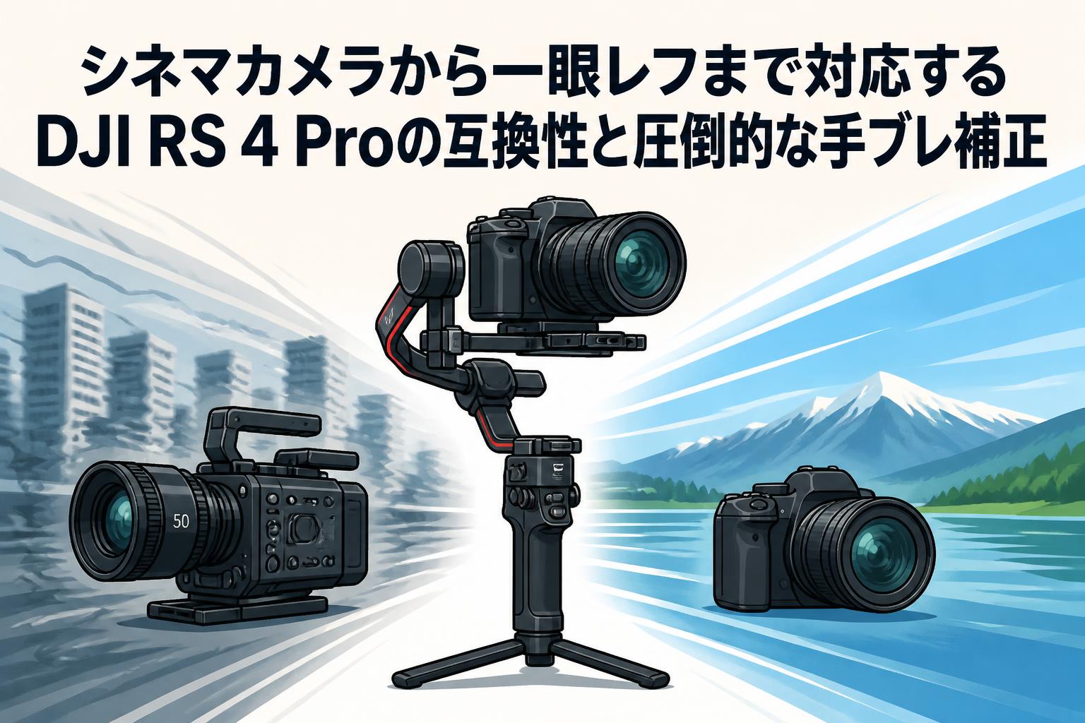 シネマカメラから一眼レフまで対応するDJI RS 4 Proの互換性と圧倒的な 
