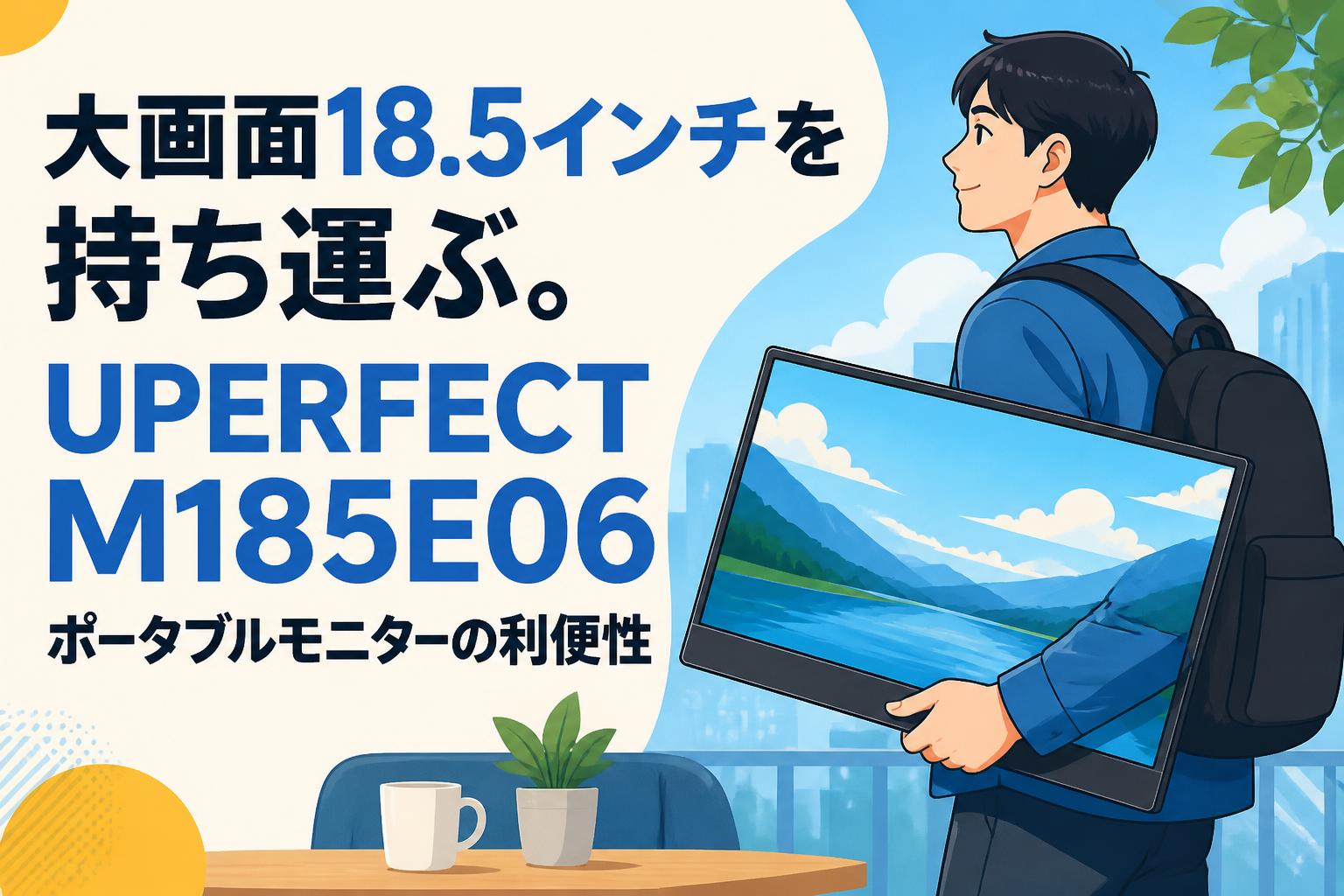 大画面18.5インチを持ち運ぶ。UPERFECT M185E06ポータブルモニターの