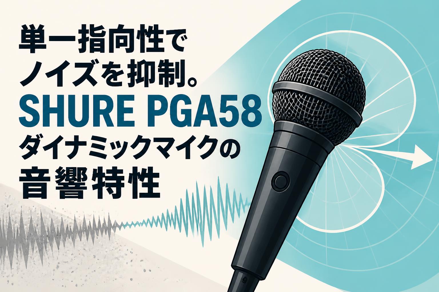 単一指向性でノイズを抑制。SHURE PGA58ダイナミックマイクの音響特性