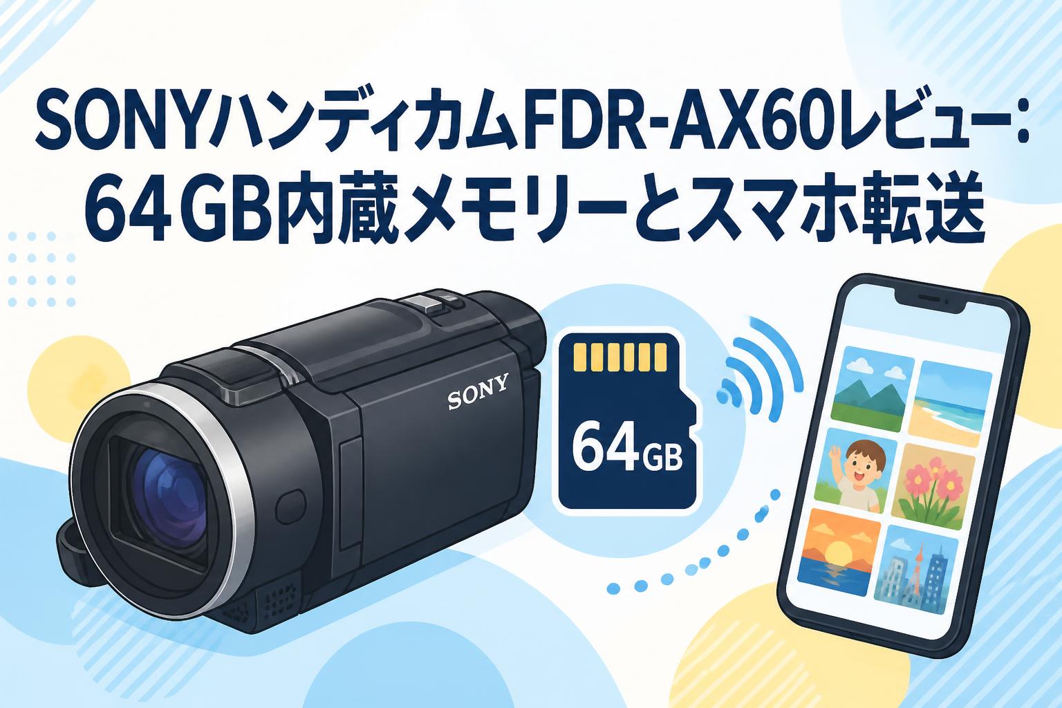 SONY FDR-AX60 動作確認済み やや訳あり SONYハンディカムFDR-AX60レビュー：64GB内蔵メモリーとスマホ転送
