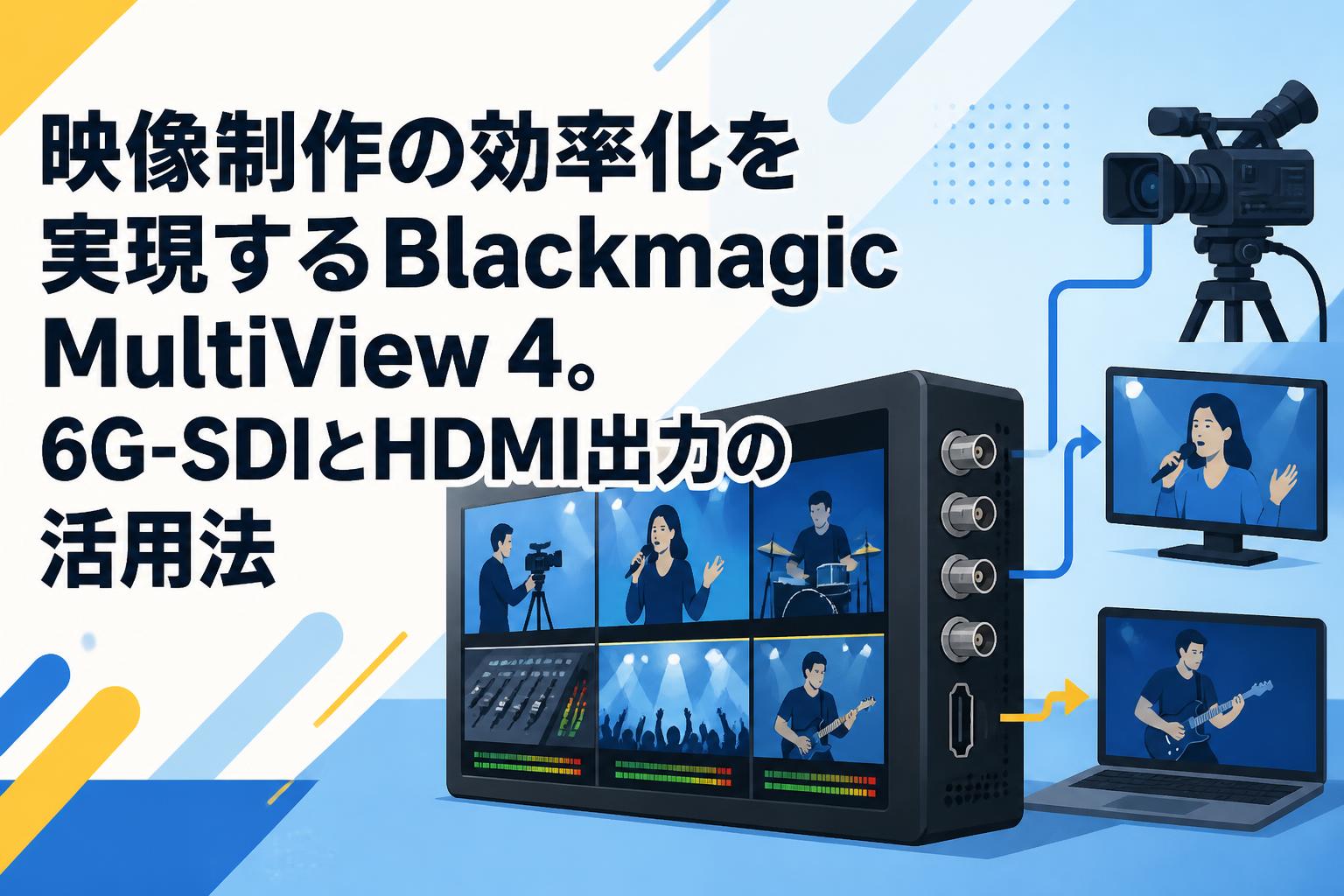 映像制作の効率化を実現するBlackmagic MultiView 4。6G-SDIとHDMI出力