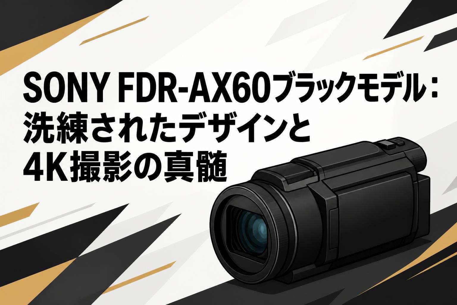 【SONY】 FDR-AX60 4Kビデオカメラと純正オプション等４点セット SONY FDR-AX60ブラックモデル：洗練されたデザインと4K撮影の真髄
