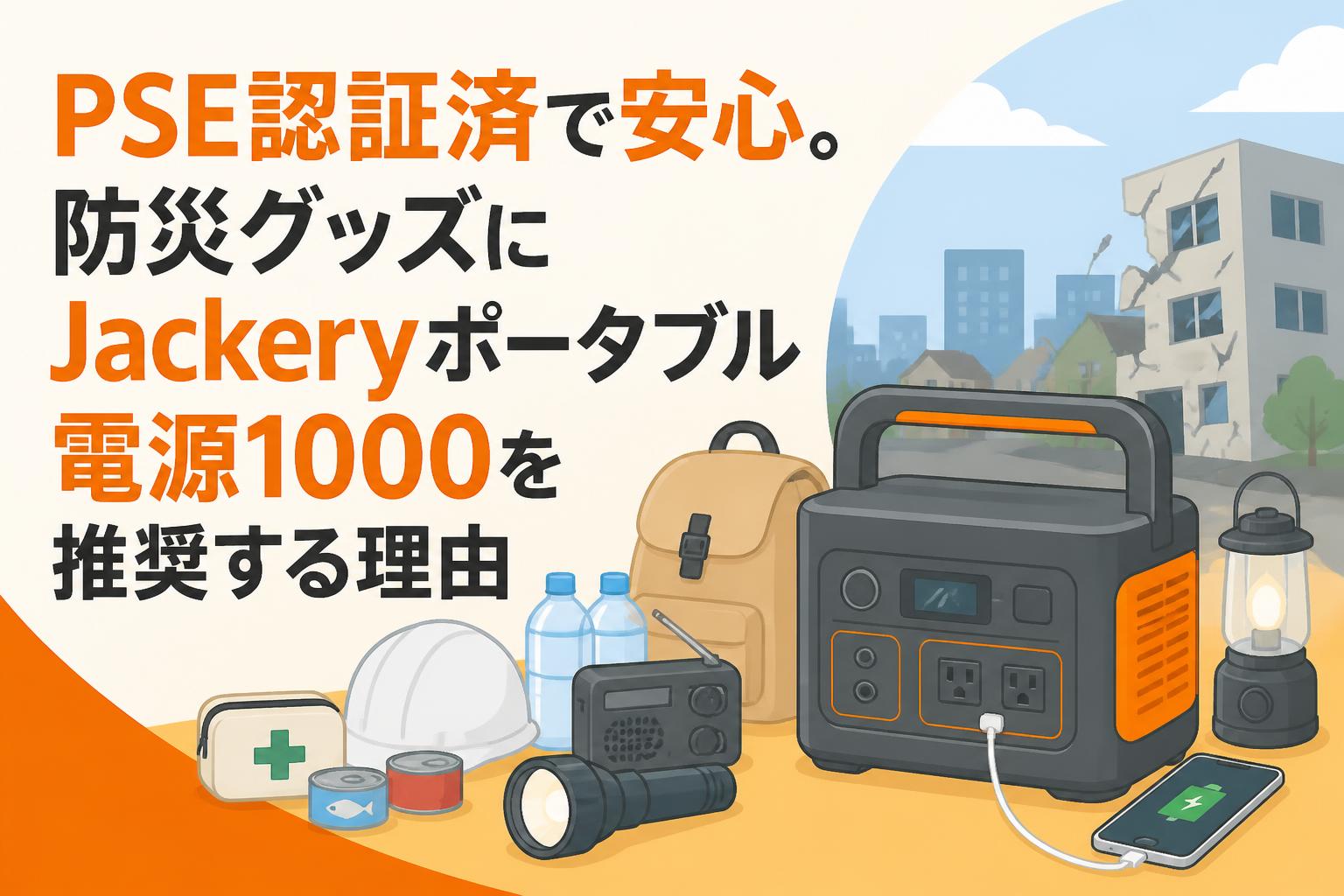 Jackery 1000 1000Wポータブル電源 防災 動作確認済み PSE認証済で安心。防災グッズにJackeryポータブル電源1000を推奨する