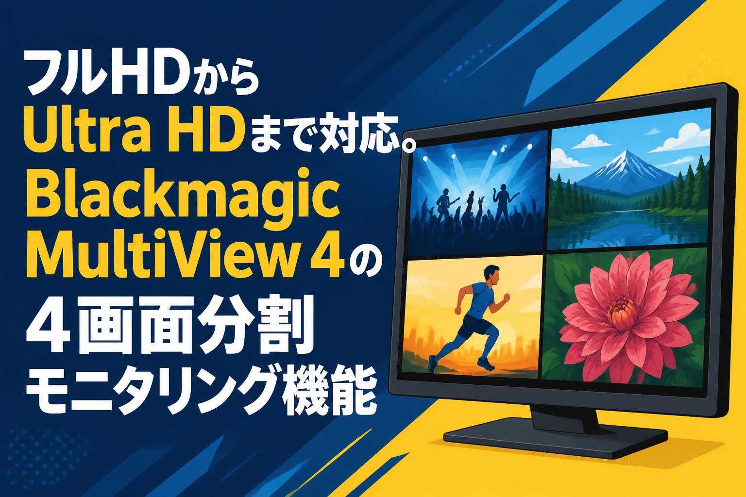 フルHDからUltra HDまで対応。Blackmagic MultiView 4の4画面分割