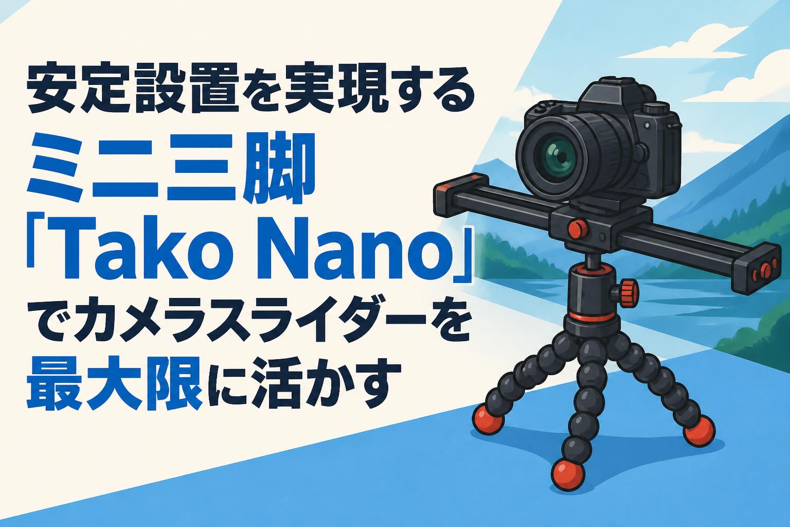 安定設置を実現するミニ三脚「Tako Nano」でカメラスライダーを最大限