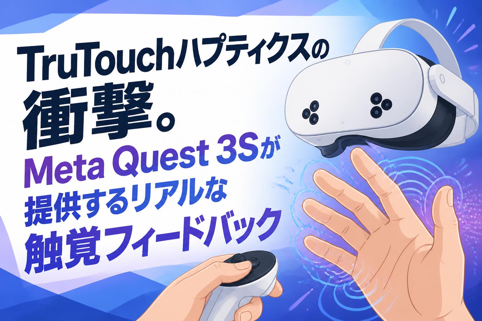 TruTouchハプティクスの衝撃。Meta Quest 3Sが提供するリアルな触覚