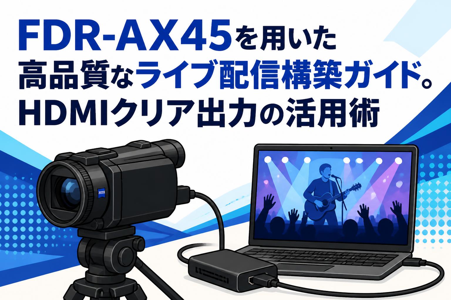 FDR-AX45を用いた高品質なライブ配信構築ガイド。HDMIクリア出力の活用
