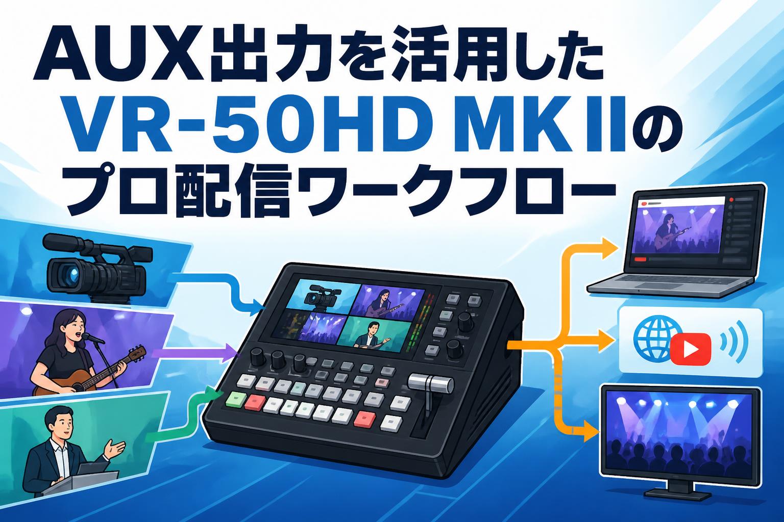 AUX出力を活用したVR-50HD MK IIのプロ配信ワークフロー | PANDA TIMES